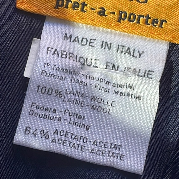 Christian Lacroix Women's Blazer blue wool gold top button size 8 Italy jacket - Picture 9 of 13